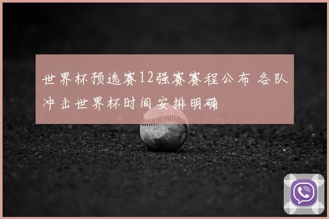 世界杯预选赛12强赛赛程公布 各队冲击世界杯时间安排明确